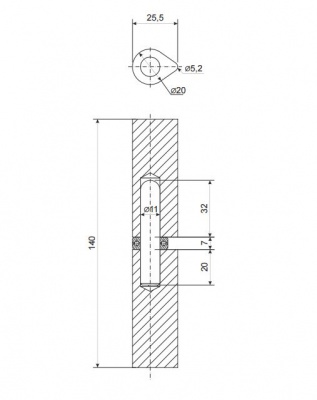Петля Apecs 140*20-B-RE2 каплев. д/ мет.дверей 2