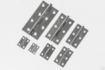 Петля узкая 60х34х1,4 мм, оцинк., латунный штифт