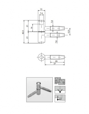 Петля ввертная Apecs 17-13 AC2