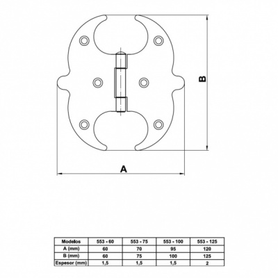 Петля накладная AMIG 553- 60х60х1,5А бронзовый антик