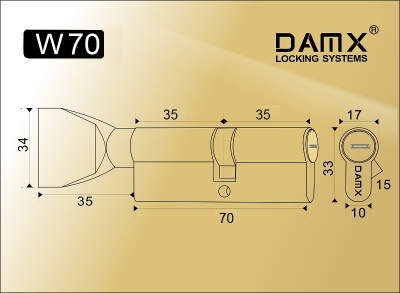 Цил.мех-зм MSM W 70 DAMX SN (матовый никель)2