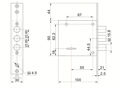 Замок врезной BORDER 87310 ЗВ8-8Г/152