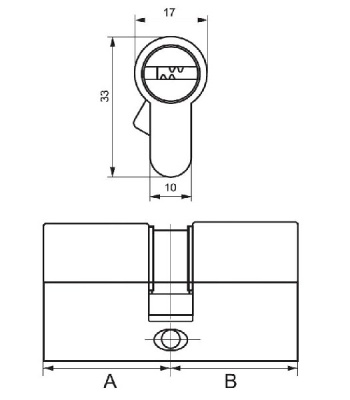 Цилиндр. мех-зм BR  95 (32x63), 5 кл. хром  Замкофф