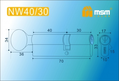 Цил.мех-зм MSM NW40в/30mm SN простой кл/верт. (Матовый никель) 2