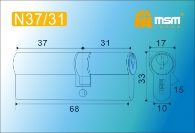 Цил.мех-зм MSM N37/31mm SN простой кл/кл. (Матовый никель) 2