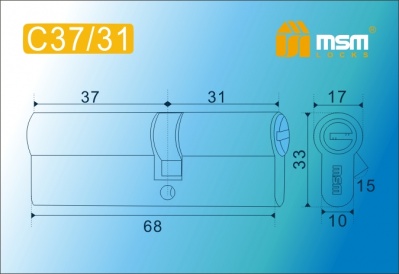 Цил.мех-зм MSM C37/31mm SN перфо.кл/кл. (Матовый никель) 2