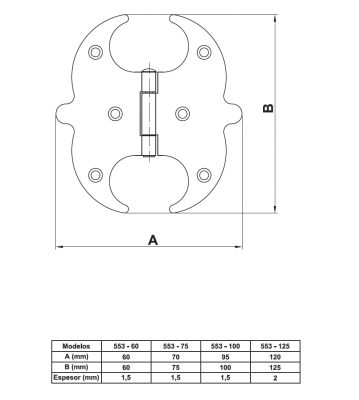 Петля накладная 553-60Х60Х1,5 черная AMIG2