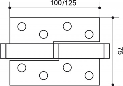 Петля съемная 413-4 100*75*2.5 PB left   (латунь) левая Blister_2
