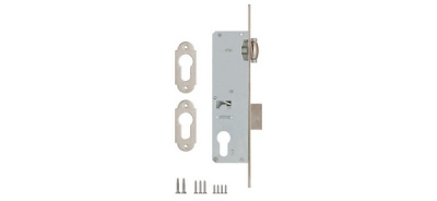 Корпус замка KALE 155/P (35 mm) w/b (никель) б/ответ.планки врезной цил.узкопроф.