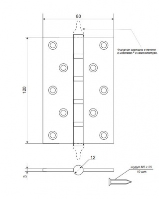 Петля Apecs 120*80 F-B4-Steel-G_2