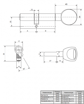 Ц.м. AVERS FM-80(35/45C)-C13-CR