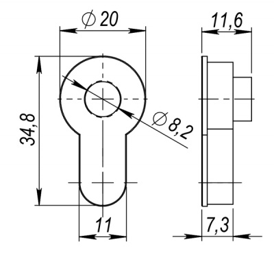 Вставка под шток для CYLINDER SC-14 Матовый хром	 2