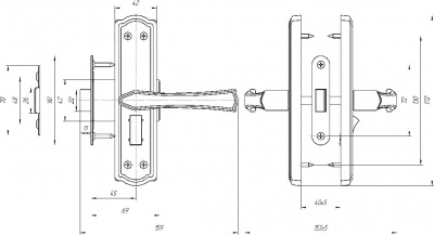Защелка AVERS ЗЩ1Д-2-6 (медь) с фиксацией _2