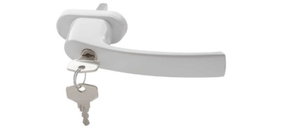 Ручка оконная с ключом белая WHR008/B/35мм  RAL9016