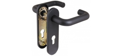 Ручка дверная DH-0433 NE (черная) с пружиной для замка (FL-0432, 0433, 0434), НЕЙЛОН