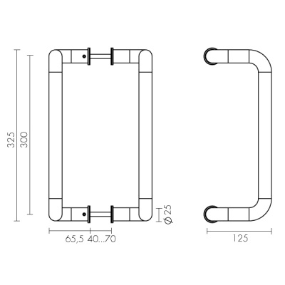 Ручка-скоба FUARO PH-25-25/300-INOX 2