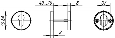 Накладка под цил. DSS-02-ET (нерж.)2