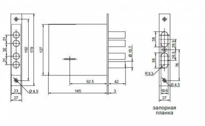 Замок врезной BORDER 82100 ЗВ8-8 К/15. Бастион_2